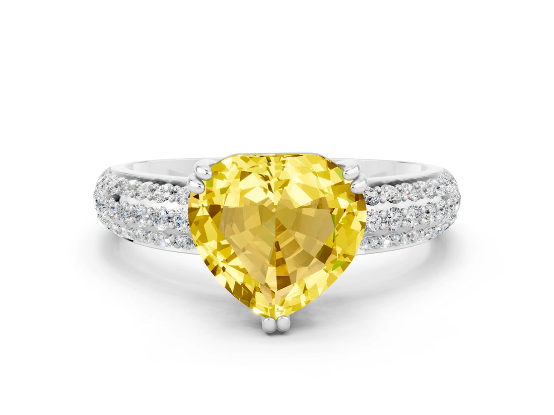White gold Heart Cut Cut Diamond Milgrain Marquise Band with Prong Setting