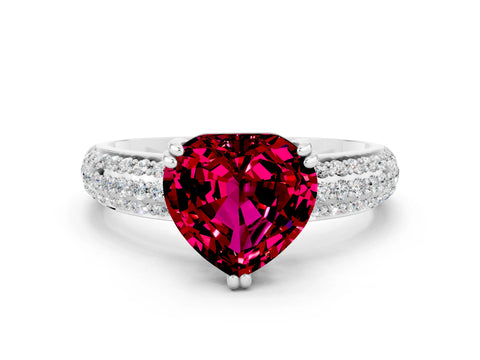 White gold Heart Cut Cut Diamond Milgrain Marquise Band with Prong Setting