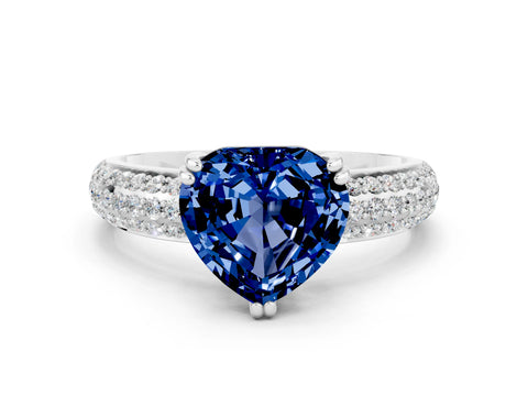 White gold Heart Cut Cut Diamond Milgrain Marquise Band with Prong Setting