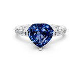 White gold Heart Cut Cut Diamond Pavé Band with Four-Prong Setting