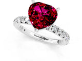 White gold Heart Cut Cut Diamond Pavé Band with Four-Prong Setting_1