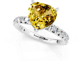 White gold Heart Cut Cut Diamond Pavé Band with Four-Prong Setting_1