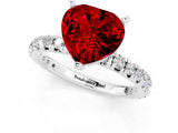 White gold Heart Cut Cut Diamond Pavé Band with Four-Prong Setting_1