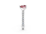 White gold Heart Cut Cut Diamond Pavé Band with Four-Prong Setting_2