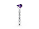 White gold Heart Cut Cut Diamond Pavé Band with Four-Prong Setting_2