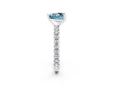White gold Heart Cut Cut Diamond Pavé Band with Four-Prong Setting_2