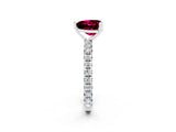 White gold Heart Cut Cut Diamond Pavé Band with Four-Prong Setting_2