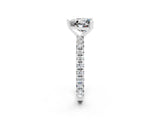 White gold Heart Cut Cut Diamond Pavé Band with Four-Prong Setting_2