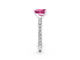 White gold Heart Cut Cut Diamond Pavé Band with Four-Prong Setting_2