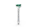 White gold Heart Cut Cut Diamond Pavé Band with Four-Prong Setting_2