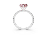 White gold Heart Cut Cut Diamond Pavé Band with Four-Prong Setting_3