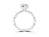 White gold Heart Cut Cut Diamond Pavé Band with Four-Prong Setting_3