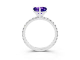 White gold Heart Cut Cut Diamond Pavé Band with Four-Prong Setting_3