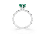 White gold Heart Cut Cut Diamond Pavé Band with Four-Prong Setting_3