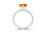 White gold Heart Cut Cut Diamond Pavé Band with Four-Prong Setting_3