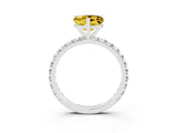 White gold Heart Cut Cut Diamond Pavé Band with Four-Prong Setting_3