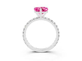 White gold Heart Cut Cut Diamond Pavé Band with Four-Prong Setting_3