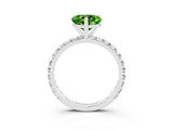White gold Heart Cut Cut Diamond Pavé Band with Four-Prong Setting_3