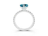 White gold Heart Cut Cut Diamond Pavé Band with Four-Prong Setting_3