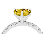White gold Heart Cut Cut Diamond Pavé Band with Four-Prong Setting_4