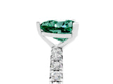 White gold Heart Cut Cut Diamond Pavé Band with Four-Prong Setting_5