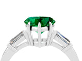 White gold Heart Cut Cut Diamond Ring with Tapered Baguette Side Stones in Four-Prong Setting_4