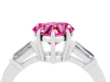 White gold Heart Cut Cut Diamond Ring with Tapered Baguette Side Stones in Four-Prong Setting_4