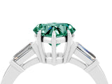 White gold Heart Cut Cut Diamond Ring with Tapered Baguette Side Stones in Four-Prong Setting_4