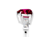 White gold Heart Cut Cut Diamond Ring with Tapered Baguette Side Stones in Four-Prong Setting_5