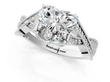 White gold Heart Cut Cut Diamond Twisted Band with Milgrain Pave Setting and Four-Prong Setting_19