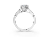 White gold Heart Cut Cut Diamond Twisted Band with Milgrain Pave Setting and Four-Prong Setting_21