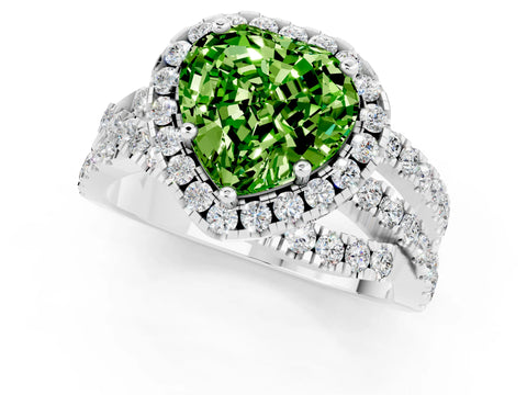 White gold Heart Cut Cut Halo Split Shank Prong Setting Ring_13