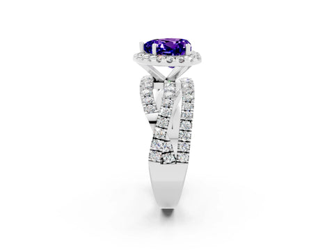 White gold Heart Cut Cut Halo Split Shank Prong Setting Ring_14