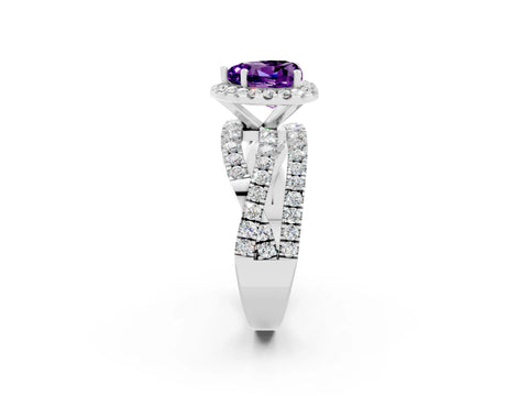 White gold Heart Cut Cut Halo Split Shank Prong Setting Ring_14