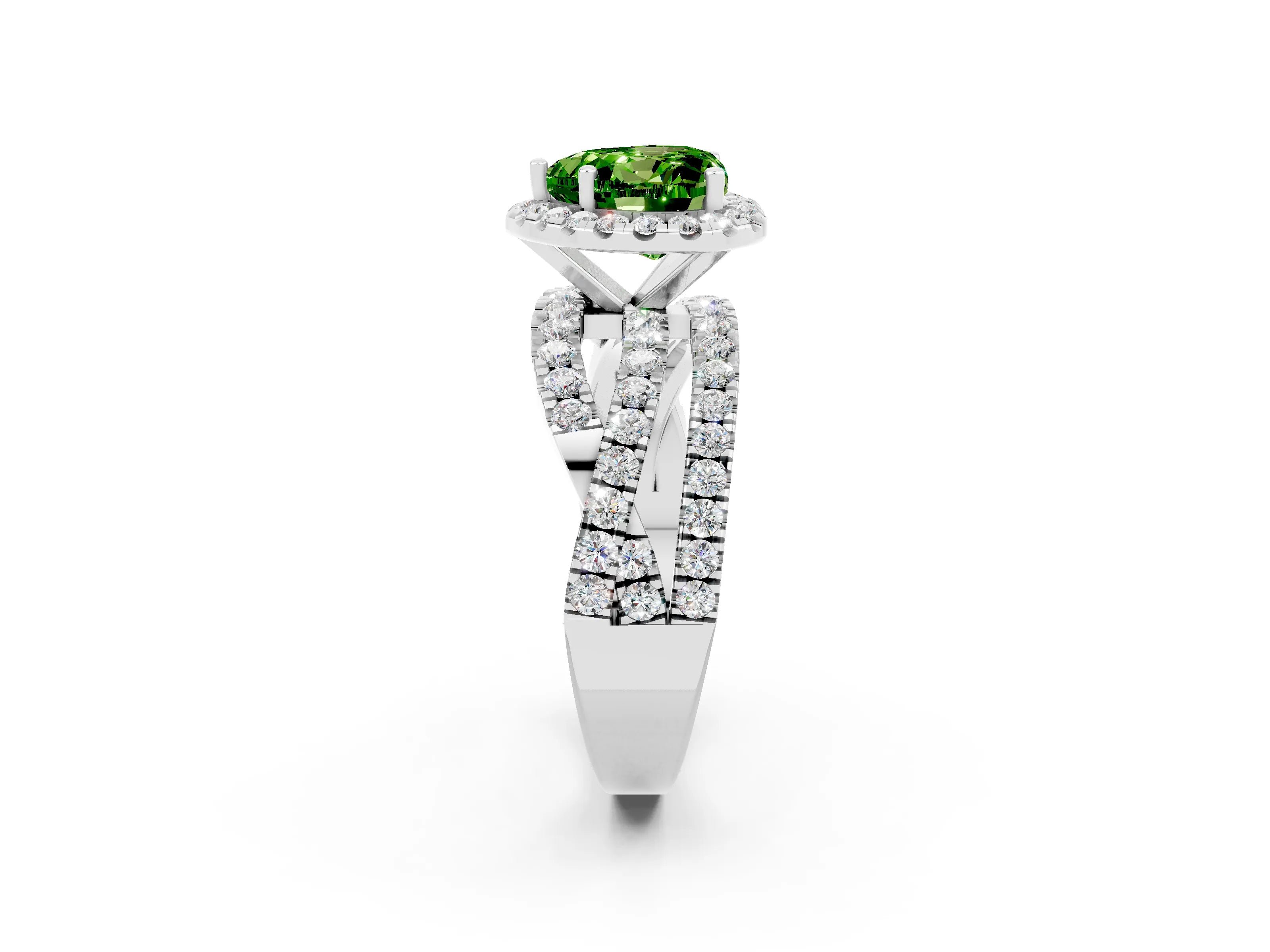 White gold Heart Cut Cut Halo Split Shank Prong Setting Ring_14