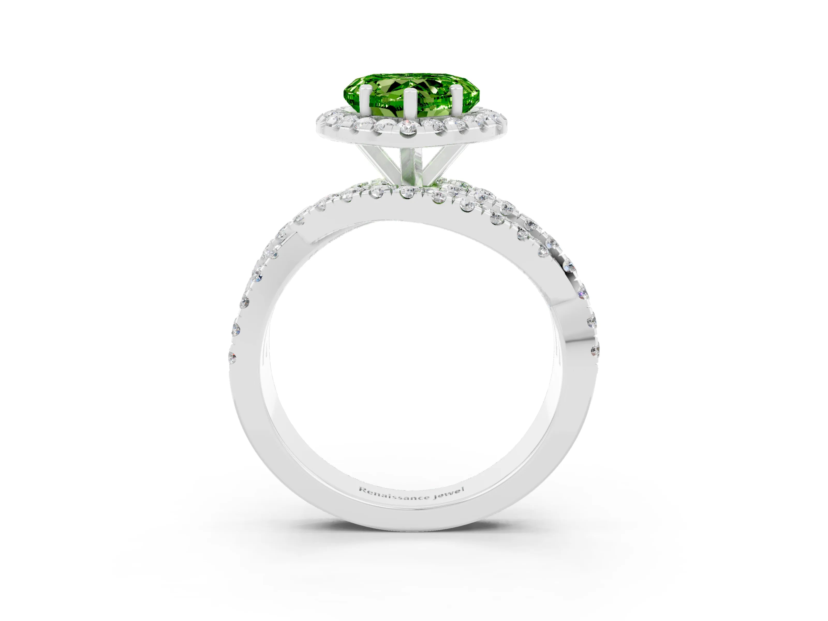White gold Heart Cut Cut Halo Split Shank Prong Setting Ring_15