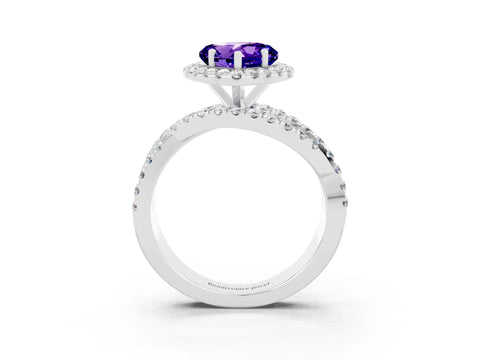 White gold Heart Cut Cut Halo Split Shank Prong Setting Ring_15