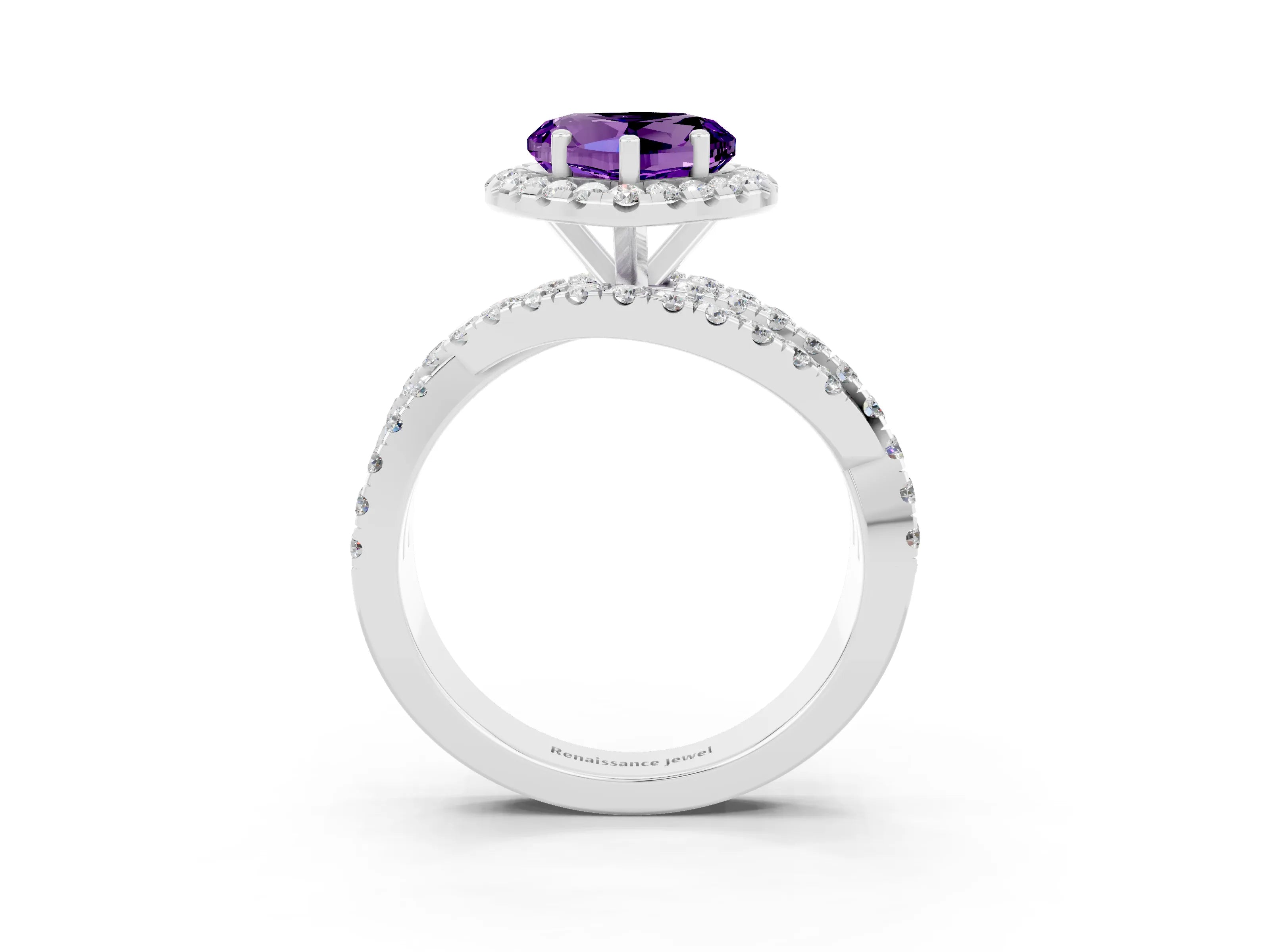 White gold Heart Cut Cut Halo Split Shank Prong Setting Ring_15