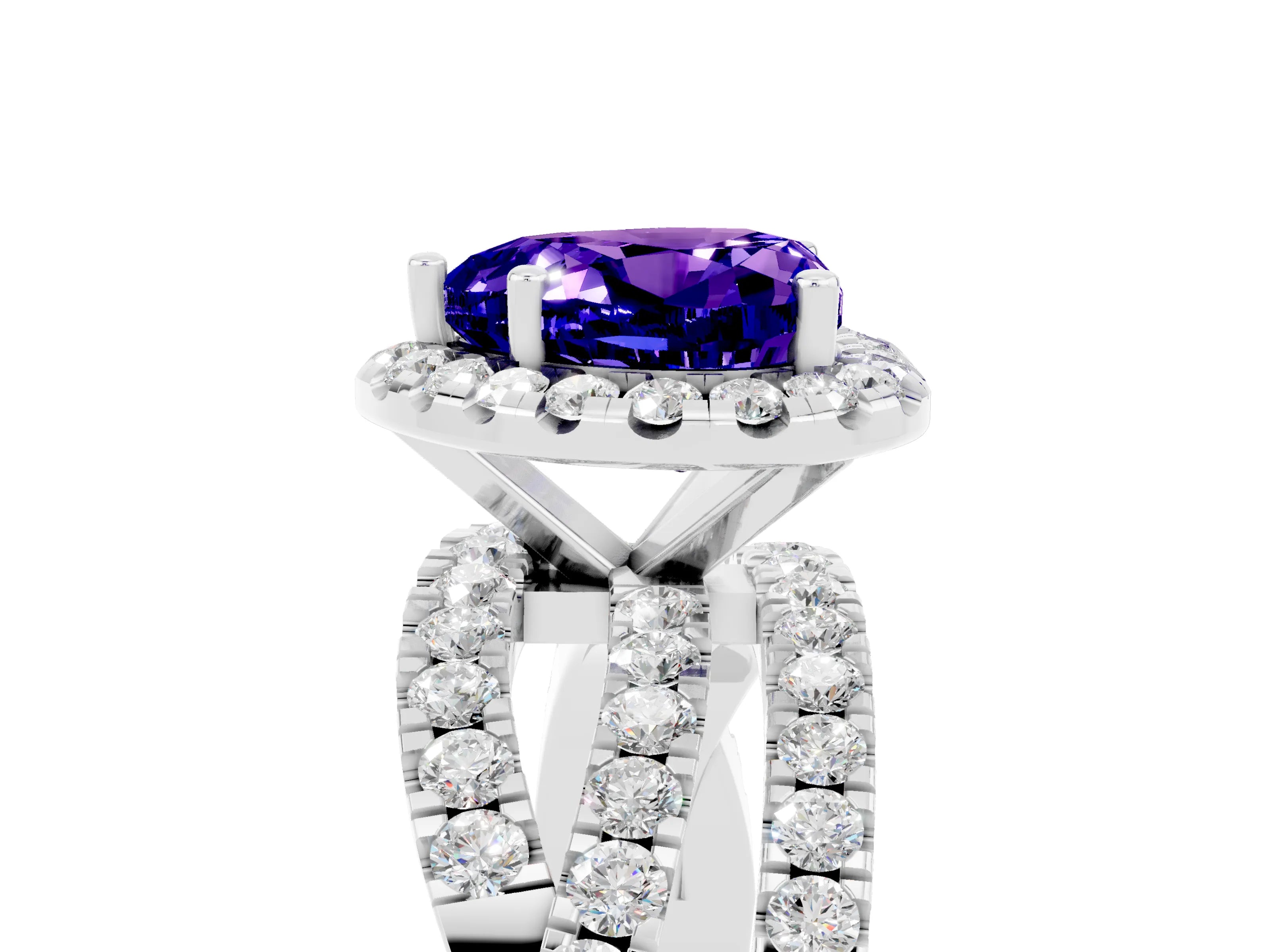 White gold Heart Cut Cut Halo Split Shank Prong Setting Ring_17
