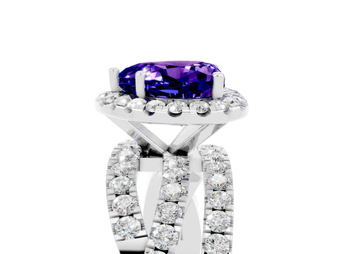 White gold Heart Cut Cut Halo Split Shank Prong Setting Ring_17