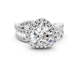 White gold Heart Cut Cut Halo Split Shank Prong Setting Ring_24