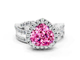 White gold Heart Cut Cut Halo Split Shank Prong Setting Ring_24