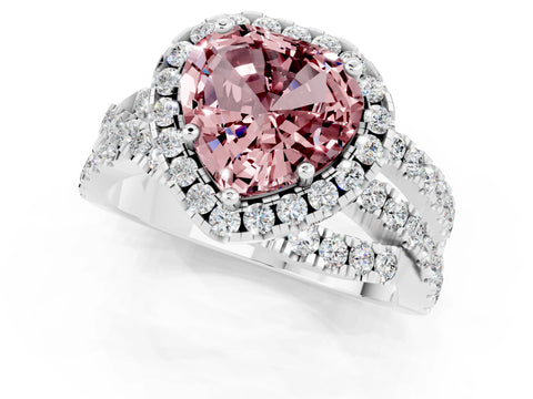 White gold Heart Cut Cut Halo Split Shank Prong Setting Ring_25