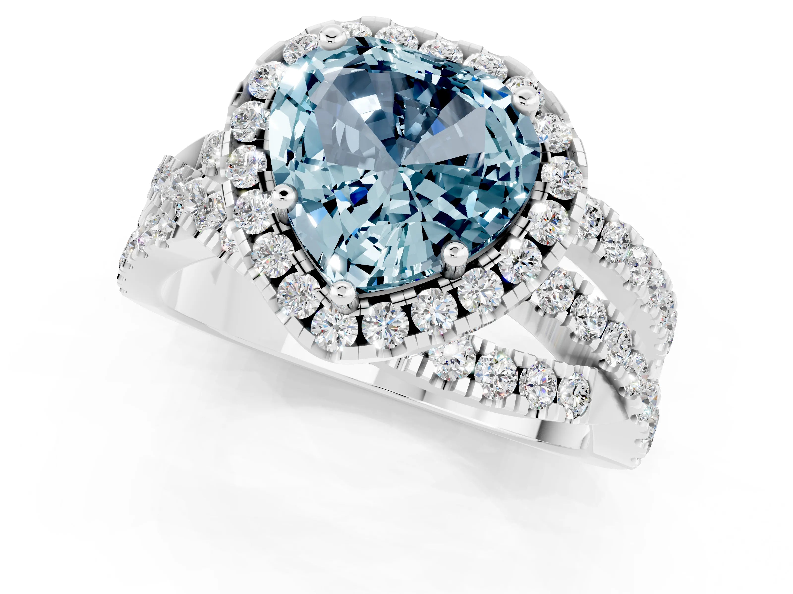 White gold Heart Cut Cut Halo Split Shank Prong Setting Ring_25