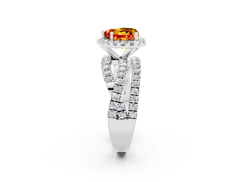 White gold Heart Cut Cut Halo Split Shank Prong Setting Ring_26