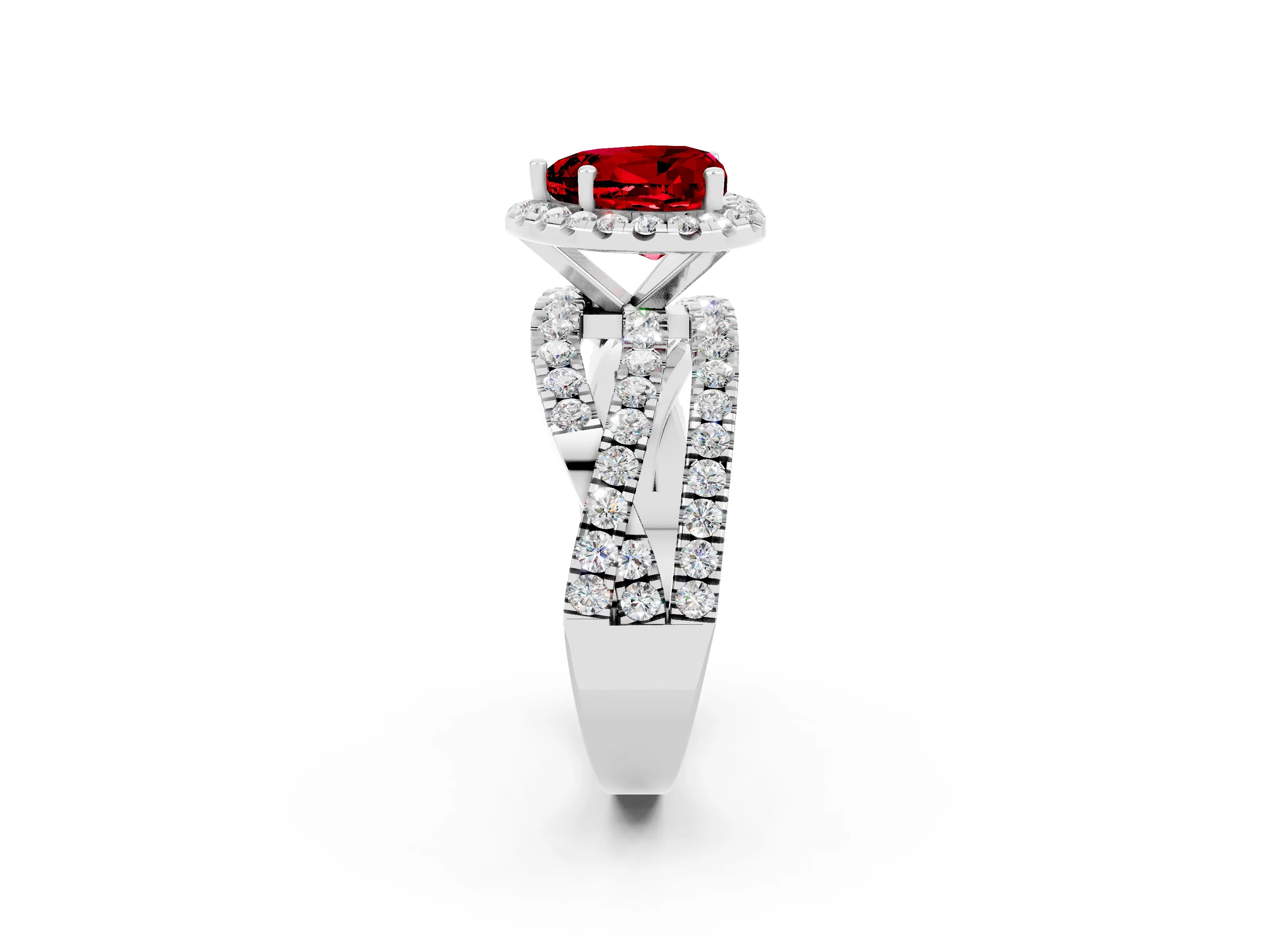 White gold Heart Cut Cut Halo Split Shank Prong Setting Ring_26