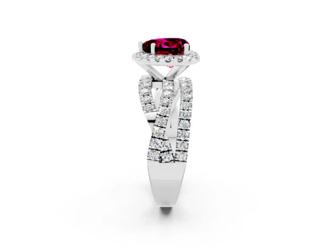 White gold Heart Cut Cut Halo Split Shank Prong Setting Ring_26