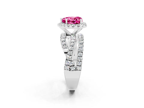 White gold Heart Cut Cut Halo Split Shank Prong Setting Ring_26