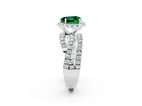 White gold Heart Cut Cut Halo Split Shank Prong Setting Ring_26