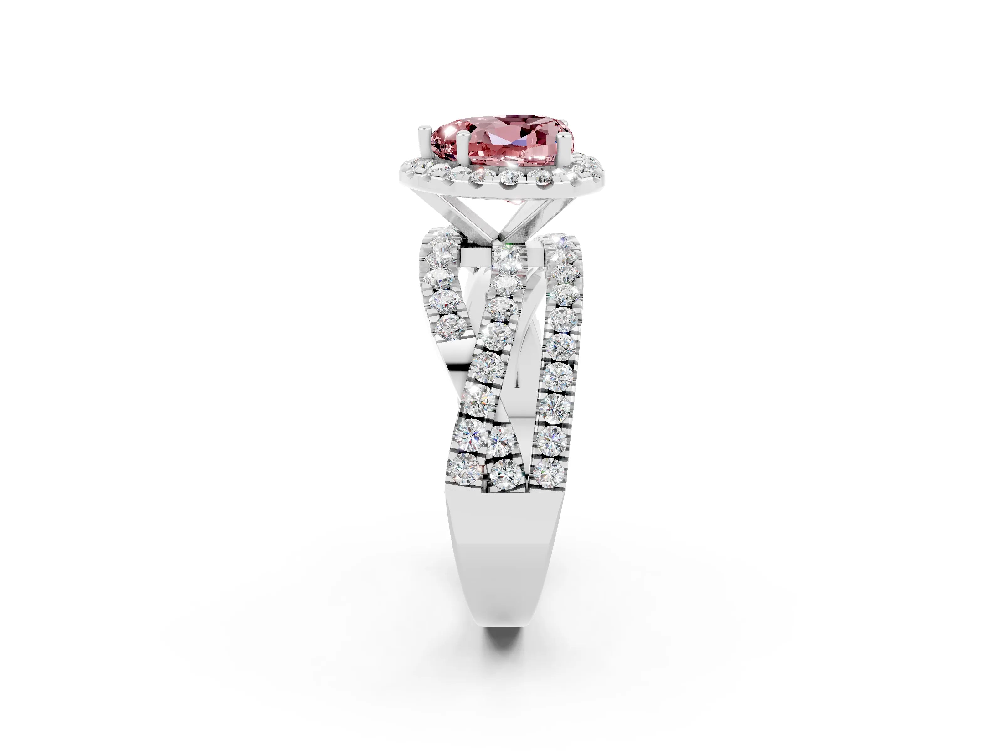 White gold Heart Cut Cut Halo Split Shank Prong Setting Ring_26